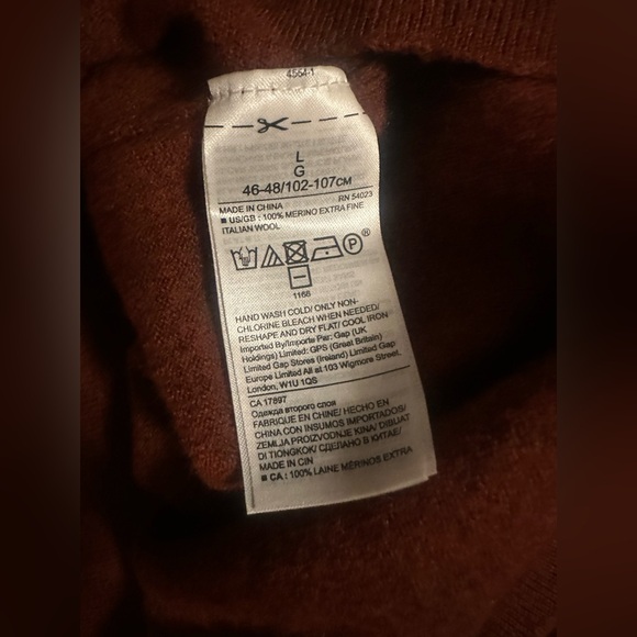EUC Banana Republic Sweater Italian Merino Wool by Baruffa Bronze Brown womens L - Picture 7 of 9